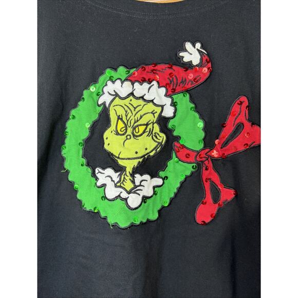 Vintage Michael Simon XXL Dr. Seuss Grinch Christmas Shirt Size 2X black holiday - Picture 2 of 7